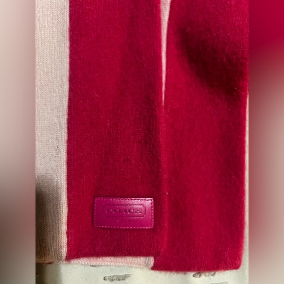 Coach Hot & Light Pink Striped Scarf - Picture 2 of 2